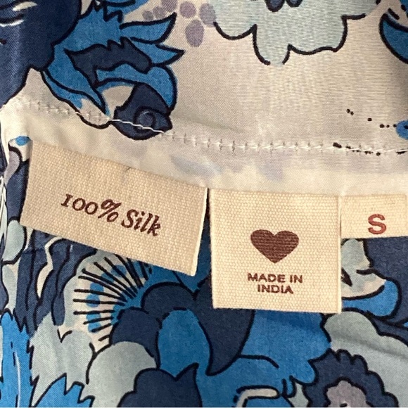 Alix of Bohemia 100% Silk Saranna Midi Dress-Women’s S-t Blue/White-Designer-NEW - Picture 9 of 12